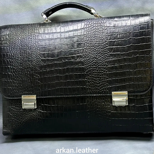 کیف اداری چرمی آرکان | طرح کروکودیلی کلاسیک
