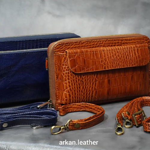 کیف دوشی چرمی آرکان | مدل کراس‌بادی کروکودیلی